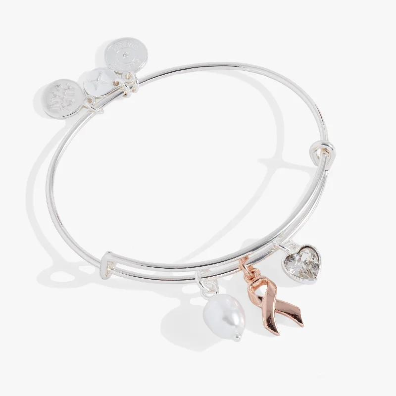 Breast Cancer Awareness Triple Charm Bangle