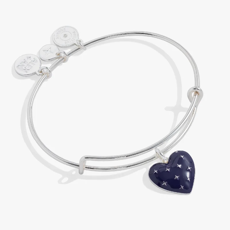 Enamel Heart Charm Bangle