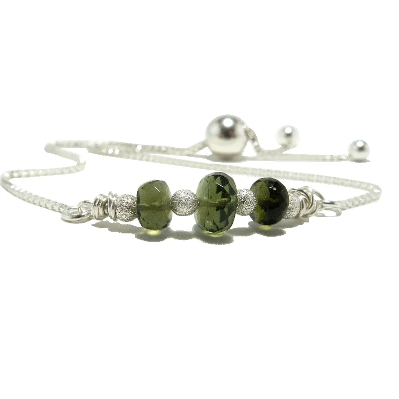 Moldavite Bracelet Halleys Comet Gem Sterling Silver