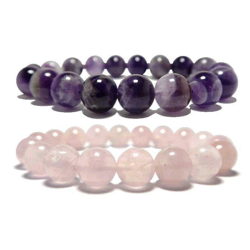 Spiritual Love Bracelet Set Rose Quartz Amethyst